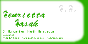 henrietta hasak business card